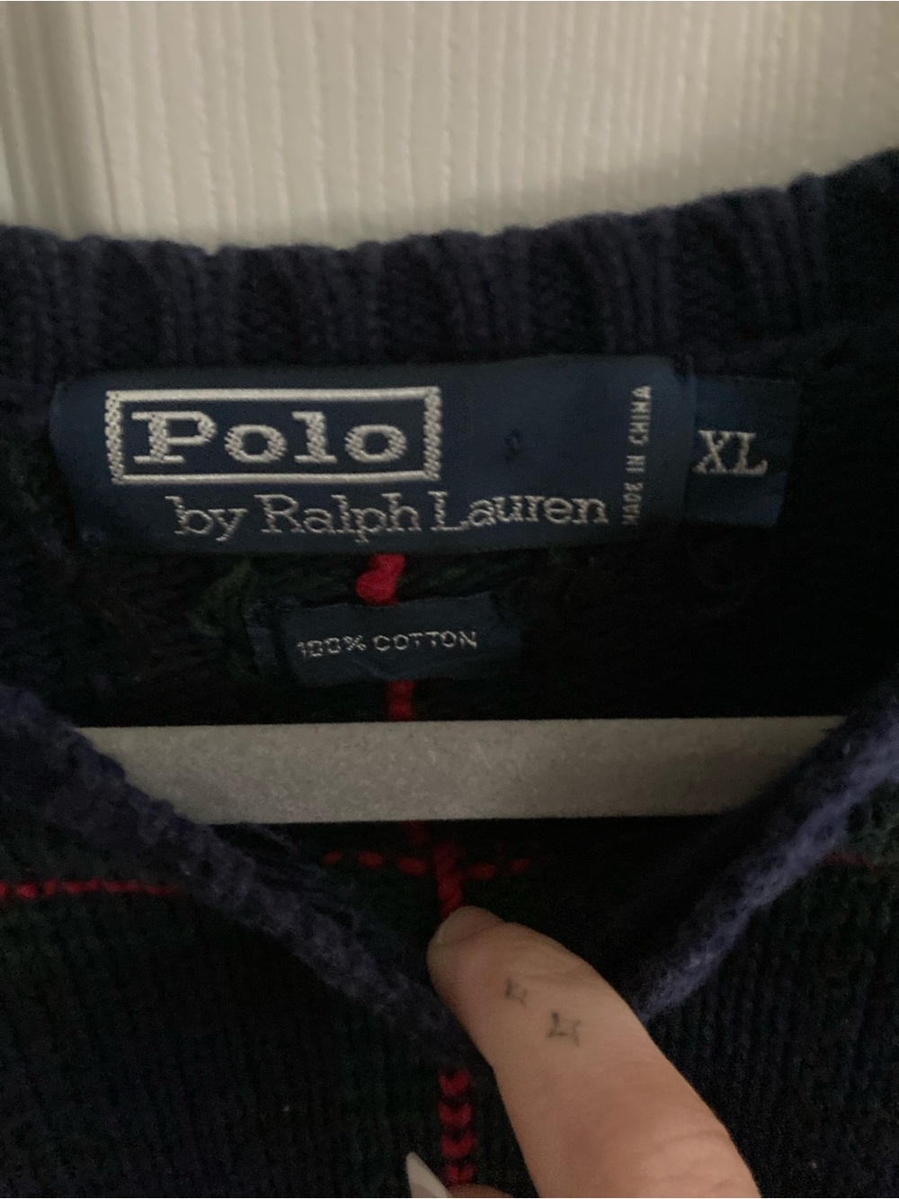 Ralph Lauren Polo  Navy, Green & Red Plaid Crewneck Sweater XL - Picture 3 of 5